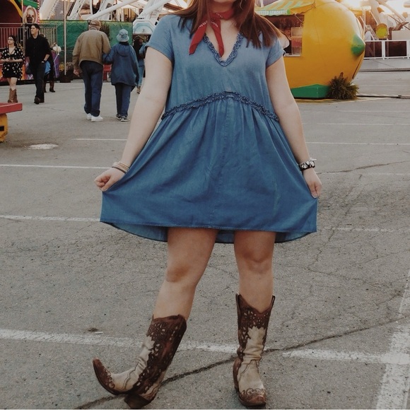 Blue Zara Denim Women's Dress - Picture 1 of 3